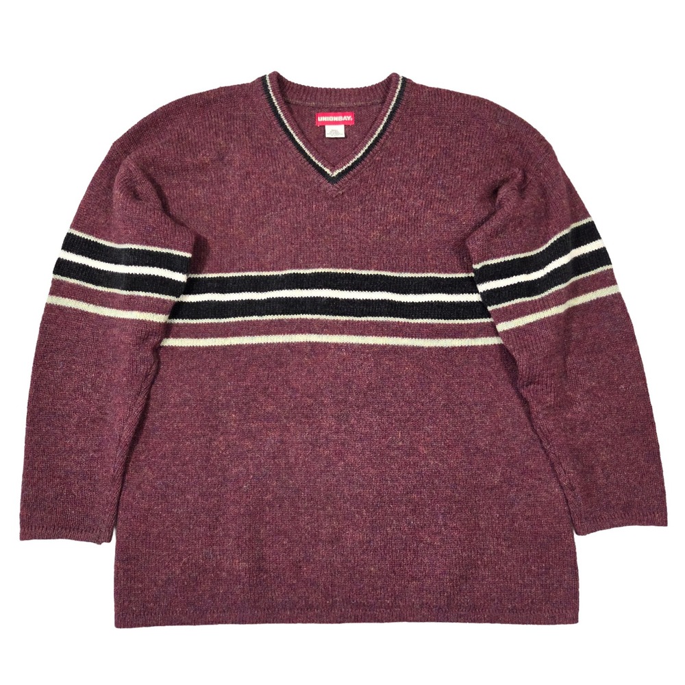 Vtg Unionbay Sweater Mens S Wool Blend Cyber Y2k Preppy Grunge Punk Skater 2000s